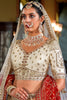 Beautiful Cream Sequins Silk Bridal Wear Lehenga Choli With Double Dupatta