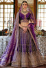 Precious Purple Pearl Work Silk Bridal Lehenga Choli With Double Dupatta