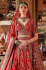Awesome Red Embroidered Silk Bridal Wear Lehenga With Double Dupatta