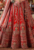 Awesome Red Embroidered Silk Bridal Wear Lehenga With Double Dupatta