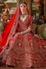 Awesome Red Embroidered Silk Bridal Wear Lehenga With Double Dupatta