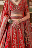Awesome Red Embroidered Silk Bridal Wear Lehenga With Double Dupatta