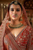 Lovable Orange Thread Work Silk Bridal Lehenga Choli With Double Dupatta