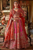 Charming Pink & Red Stone Work Silk Bridal Lehenga With Double Dupatta