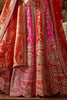 Charming Pink & Red Stone Work Silk Bridal Lehenga With Double Dupatta