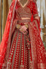 Precious Red Pearl Work Silk Bridal Wear Lehenga Choli With Double Dupatta