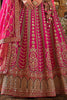 Amazing Pink Embroidered Silk Bridal Lehenga Choli With Double Dupatta