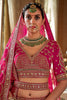 Amazing Pink Embroidered Silk Bridal Lehenga Choli With Double Dupatta