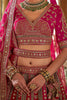 Amazing Pink Embroidered Silk Bridal Lehenga Choli With Double Dupatta