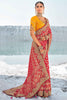 Lovely Red Bandhani Printed Georgette Wedding Wear Saree With Blouse