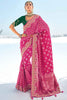 Memorable Rani Pink Bandhani Printed Georgette Wedding Wear Saree 