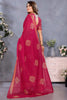 Captivating Pink Printed Chiffon Event Wear Saree With Blouse