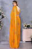 Bewitching Orange Shibori Printed Chiffon Saree With Blouse