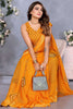Bewitching Orange Shibori Printed Chiffon Saree With Blouse