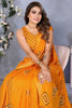 Bewitching Orange Shibori Printed Chiffon Saree With Blouse