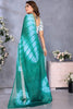 Glamorous Rama Green Shibori Printed Chiffon Ombre Shaded Saree