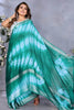 Glamorous Rama Green Shibori Printed Chiffon Ombre Shaded Saree