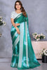 Glamorous Rama Green Shibori Printed Chiffon Ombre Shaded Saree