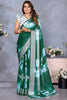 Adorable Green Shibori Printed Party Wear Saree With Blouse