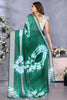 Adorable Green Shibori Printed Party Wear Saree With Blouse