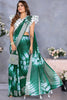 Adorable Green Shibori Printed Party Wear Saree With Blouse