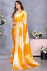 Gorgeous Mustard Yellow Shibori Printed Event Wear Saree With Blouse