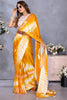Gorgeous Mustard Yellow Shibori Printed Event Wear Saree With Blouse