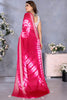 Outstanding Rani Pink Chiffon Shibori Printed Saree With Blouse
