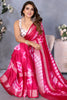 Outstanding Rani Pink Chiffon Shibori Printed Saree With Blouse