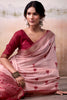 Dazzling Peach Weaving Cotton Festival Wear Saree With Blouse