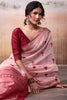 Dazzling Peach Weaving Cotton Festival Wear Saree With Blouse