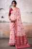 Dazzling Peach Weaving Cotton Festival Wear Saree With Blouse