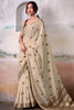 Astonishing Cream Weaving Cotton Traditional Saree With Blouse