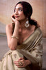 Astonishing Cream Weaving Cotton Traditional Saree With Blouse