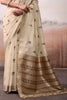 Astonishing Cream Weaving Cotton Traditional Saree With Blouse