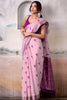 Bewitching Pink Weaving Cotton Event Wear Saree With Blouse