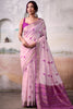 Bewitching Pink Weaving Cotton Event Wear Saree With Blouse