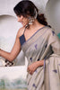 Impressive Off White Weaving Cotton Casual Wear Saree With Blouse
