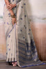 Impressive Off White Weaving Cotton Casual Wear Saree With Blouse