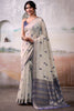 Impressive Off White Weaving Cotton Casual Wear Saree With Blouse