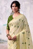Outstanding Cream Weaving Cotton Festival Wear Saree With Blouse