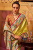 Shocking Lemon Yellow Zari Weaving Tissue Silk Saree With Blouse
