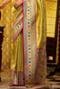 Shocking Lemon Yellow Zari Weaving Tissue Silk Saree With Blouse