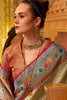 Pretty Beige Zari Weaving Tissue Silk Traditional Saree With Blouse