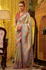 Pretty Beige Zari Weaving Tissue Silk Traditional Saree With Blouse