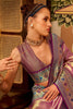 Ravishing Purple Zari Weaving Tissue Silk Festival Wear Saree