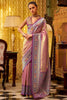 Ravishing Purple Zari Weaving Tissue Silk Festival Wear Saree