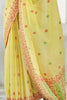 Ravishing Yellow Digital Printed Linen Festival Wear Saree With Blouse