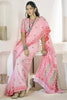 Fascinating Pink Digital Printed Linen Casual Wear Saree With Blouse