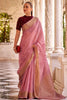 Fantastic Light Mauve Weaving Tissue Silk Event Wear Saree With Blouse